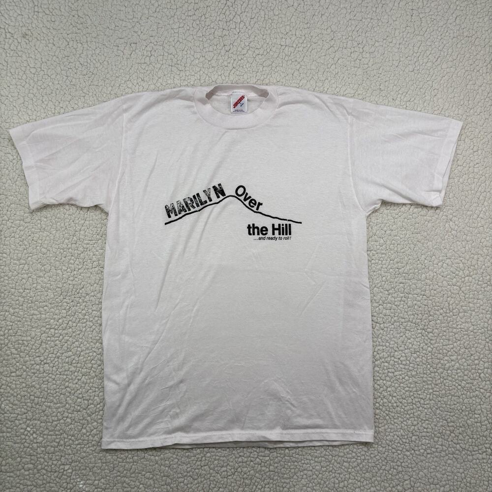 Vtg Single Stitch Graphic Tshirt Marilyn Over the Hill Ready To Roll Old Retired